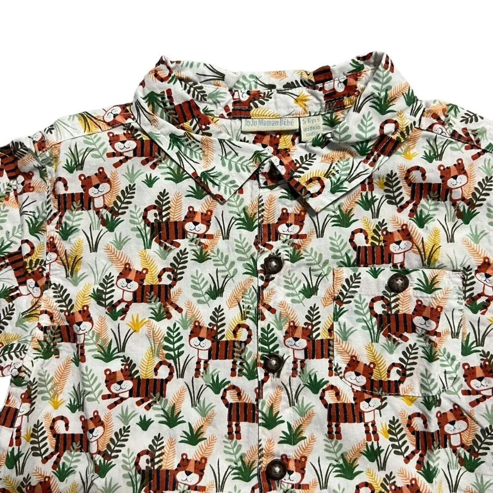 Jojo Maman Bebe Button Down Tiger Shirt